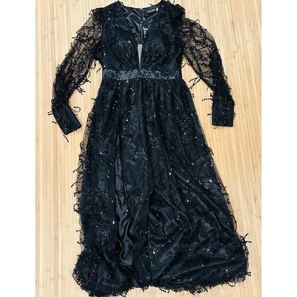 NEW Miss Ord Sequin Fringed Bowknot Dress Formal Cruise Women’s Sz XL 12 - Picture 11 of 14